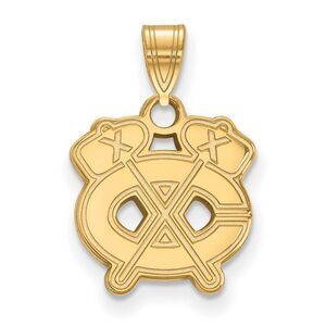 10k Yellow Gold NHL Chicago Blackhawks Small Pendant